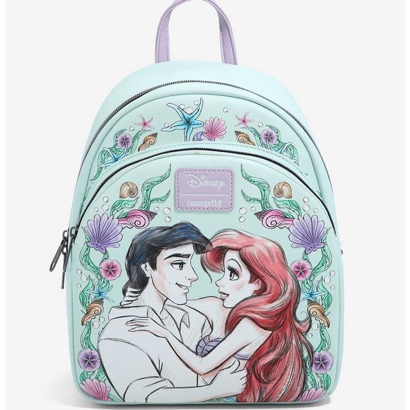 NEW Loungefly Disney The Little Mermaid Couple Hug Mini Backpack - Picture 6 of 8